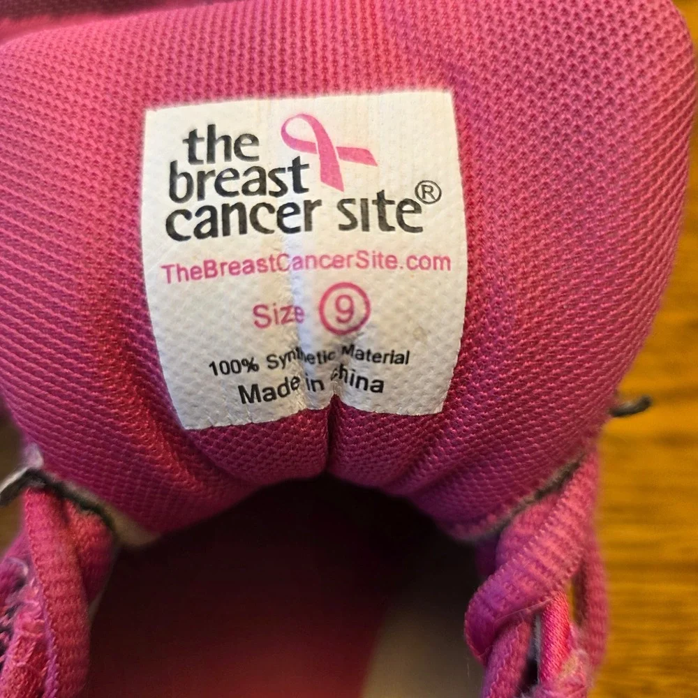 Pink Ribbon Breast Cancer Awareness Size 9 Knit Athletic‎ Sneakers Pink Black